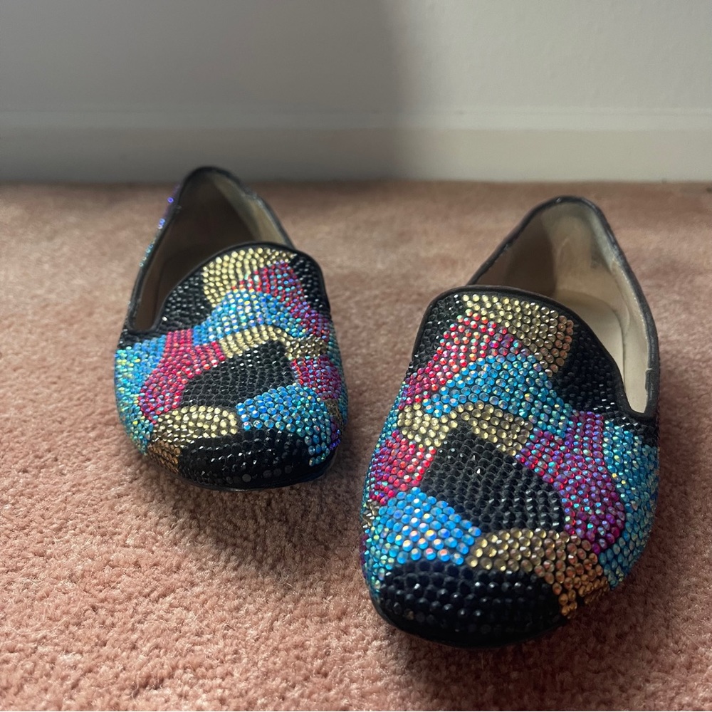 Steve Madden Multicolor Rhinestone Flat